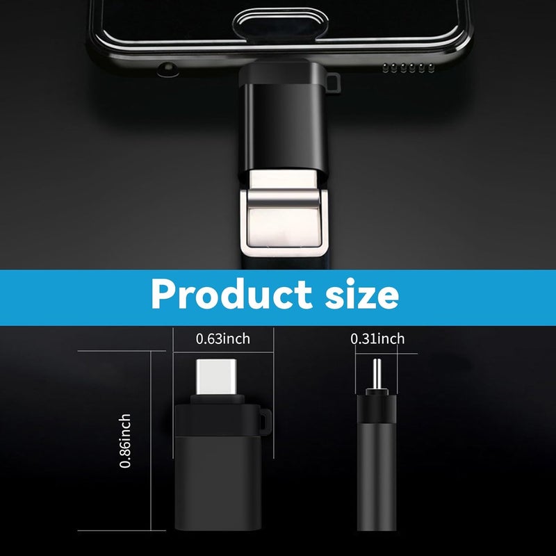 OITYEUF USB C to USB Adapter 4 Pack,USBC Male to USB A 3.0 Female OTG Adapter, Type C Thunderbolt 4 Converter for iPhone 15 Pro Max Plus,MacBook Pro Air2024,Samsung S24 S23 S22 S21 Galaxy,iPad (Black) - Image 4